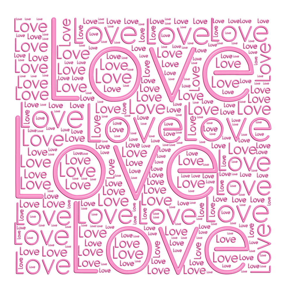 Pink Love Romance Word Word Art Pattern