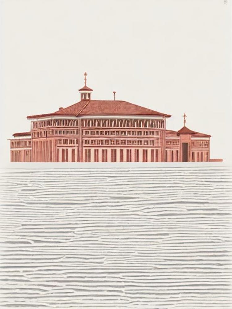 Auschwitz Birkenau Memorial And Museum Poland Boho Landmark Illustration