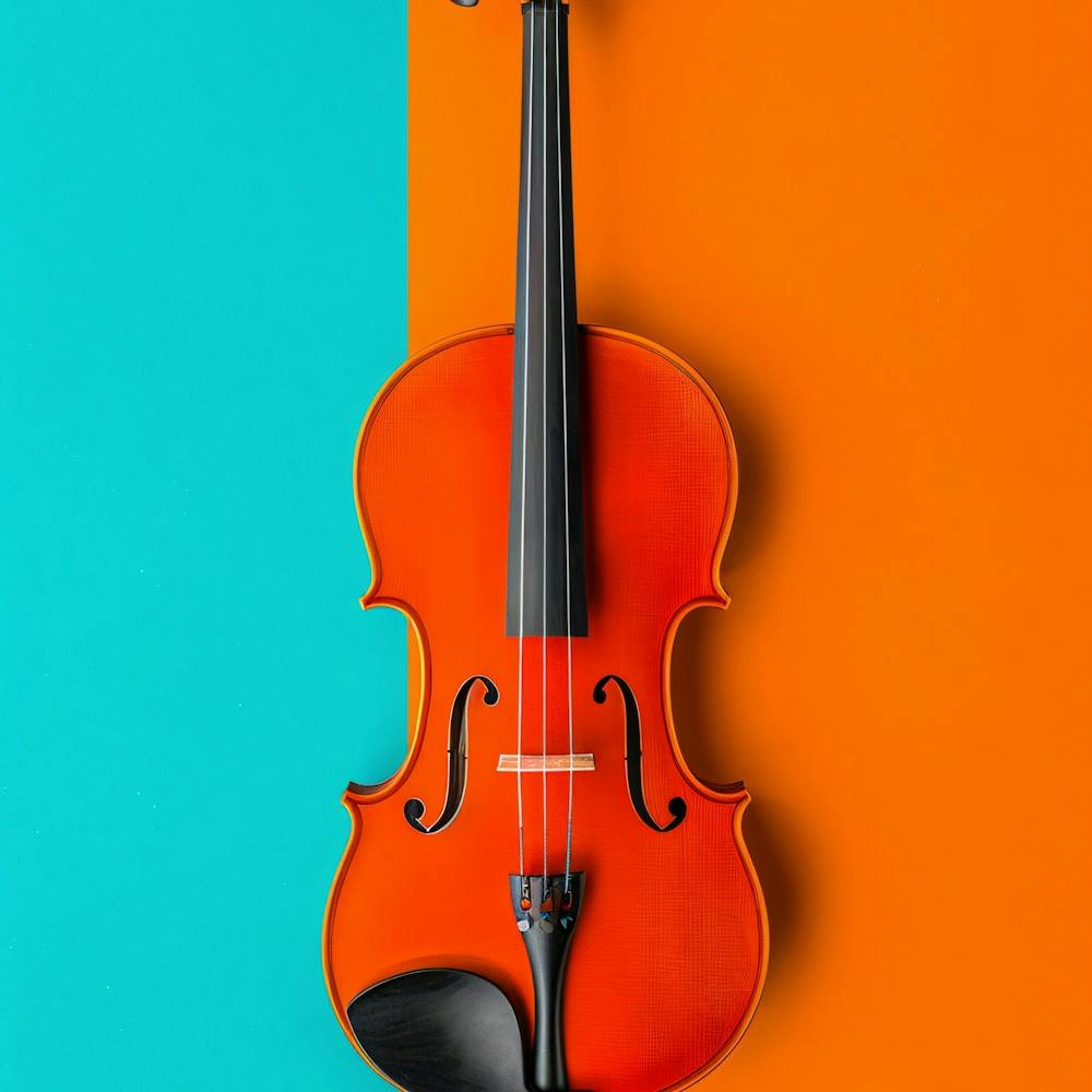 Violin On A Colorful Background
