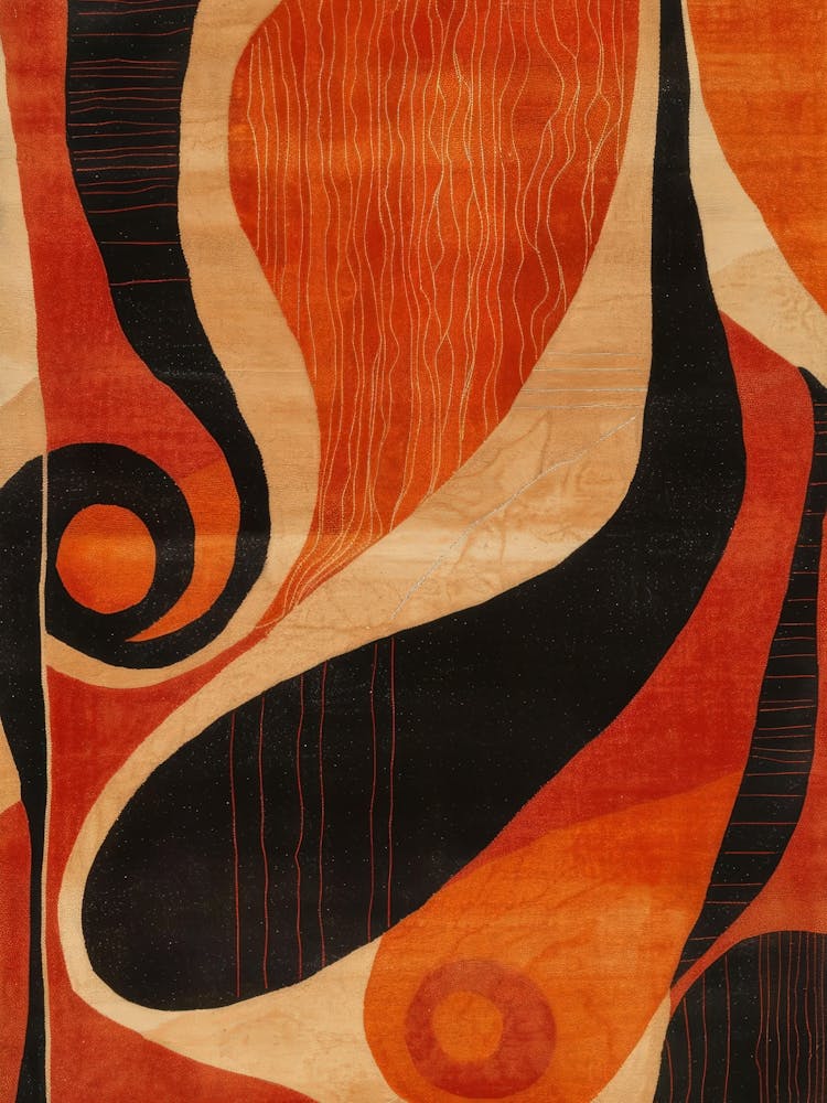Abstract Orange Rug