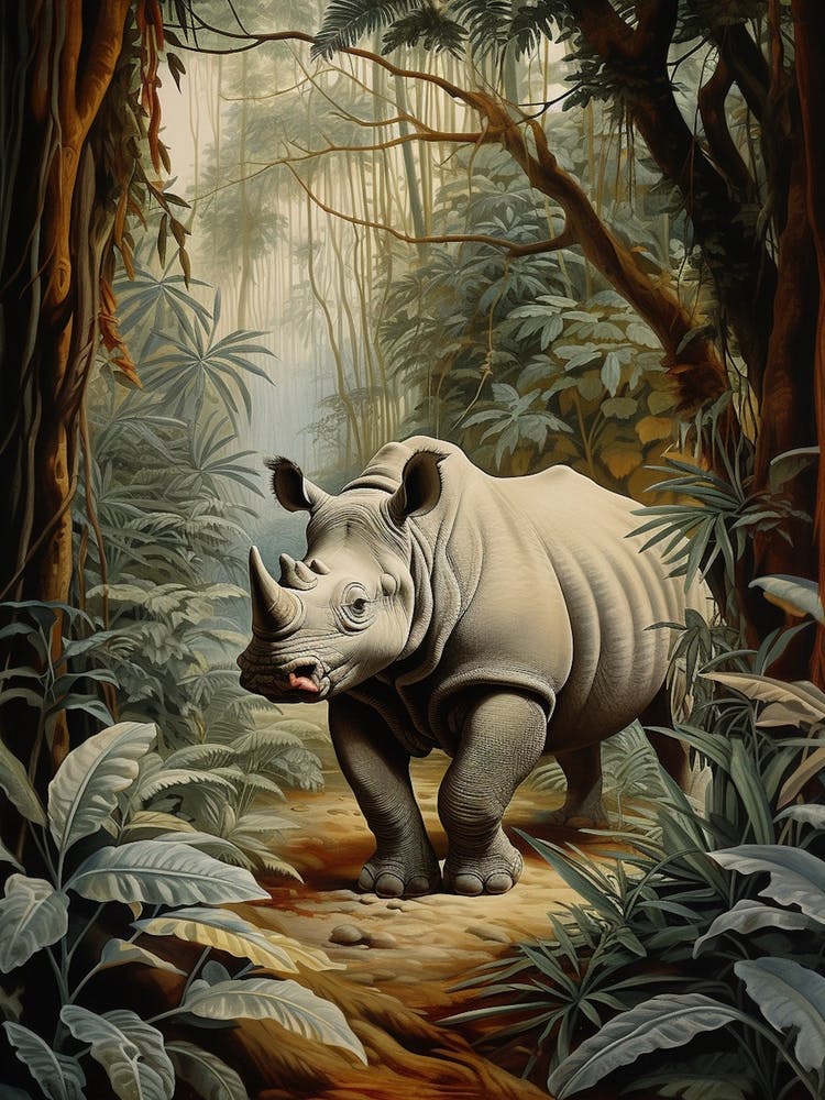 Rhino Exploring The Forest 11