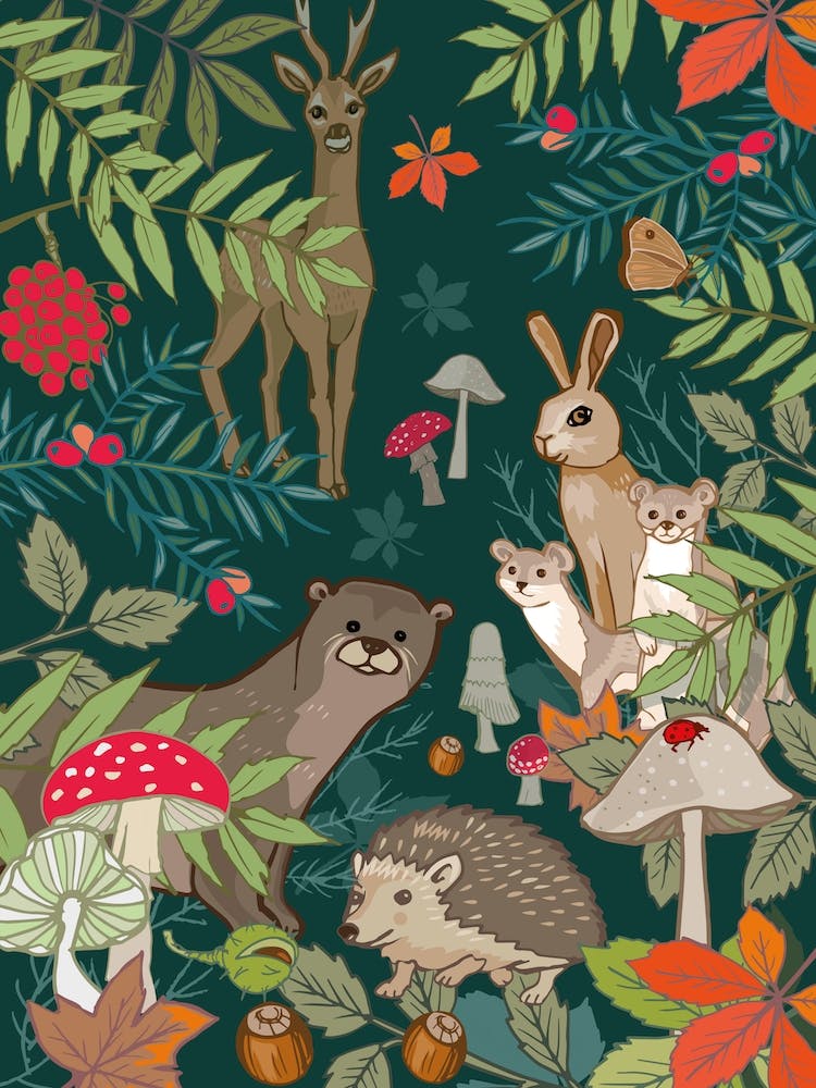 Hedgehog And Woodland Friends