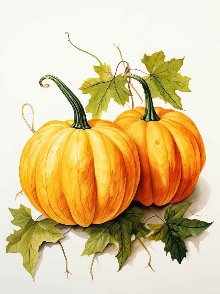 Jarrahdale Pumpkin Watercolour Illustration 2