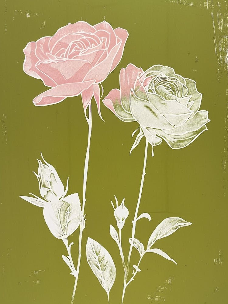 Pink & Green Rose 3