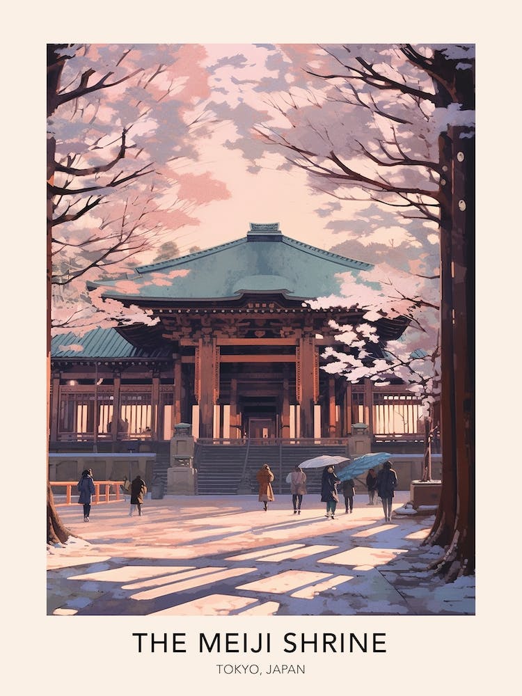 The Meiji Shrine Tokyo Japan Travel Poster