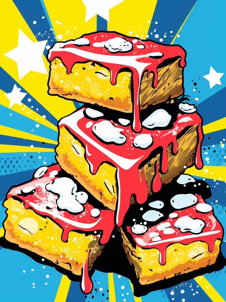 Pop Art Cartoon Dripping Cake Frosting