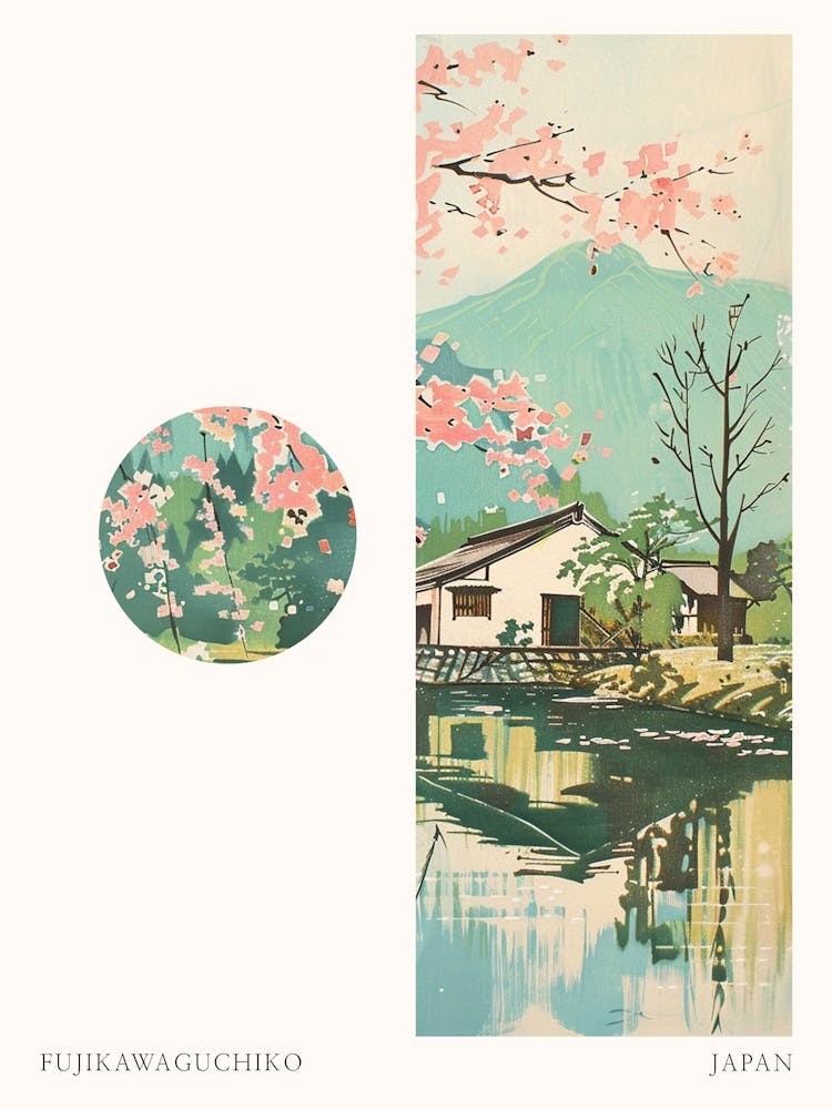 Fujikawaguchiko Japan 3 Ausschnitt-Reiseplakat