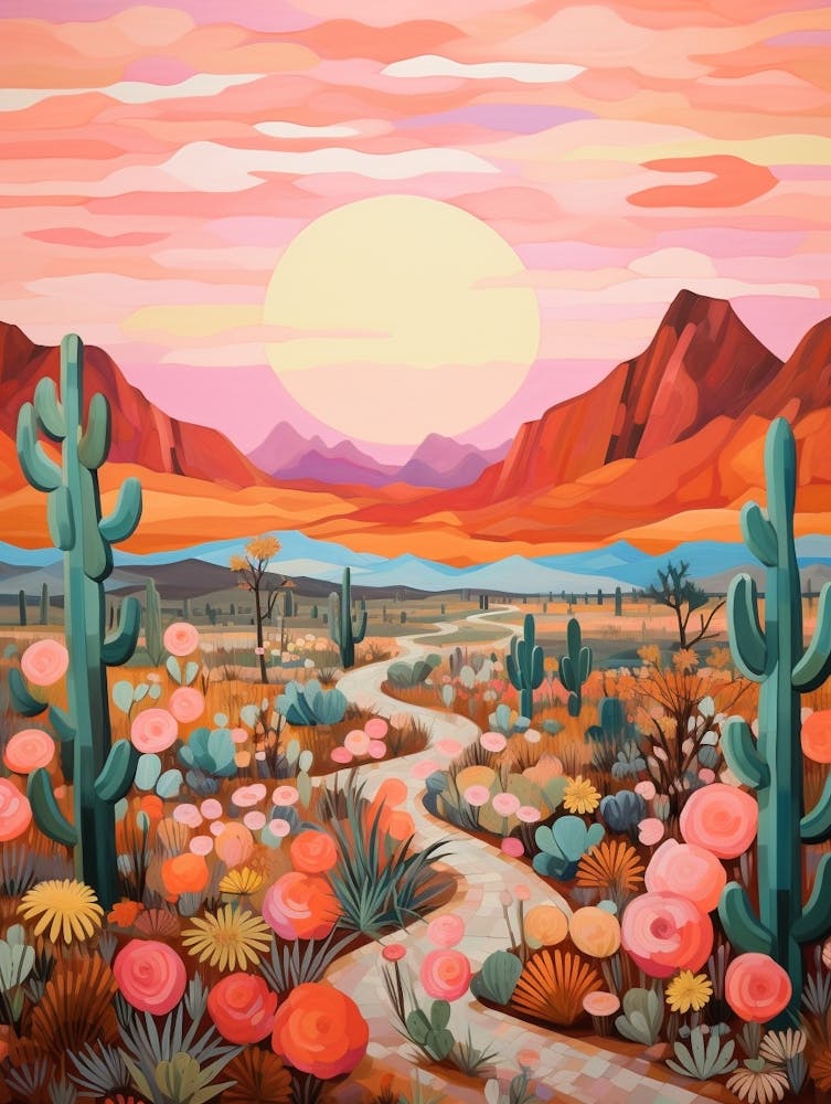 Cactus And Desert Painting 8