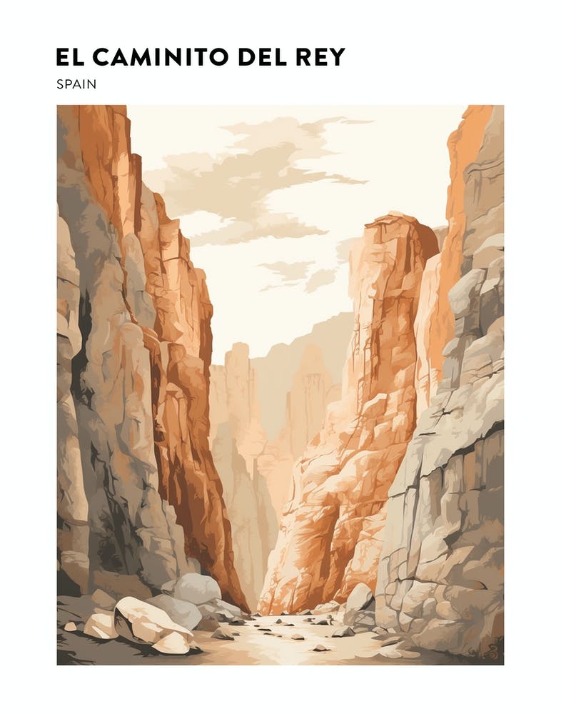 El Caminito Del Rey Spain 1 Affiche de paysage de sentier de randonnée