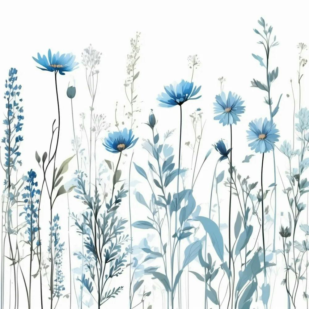 light Blue botanical wildflowers 6