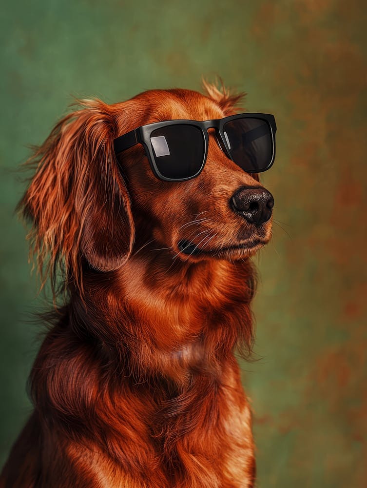 Dachshund In Sunglasses. Generated AI. 1