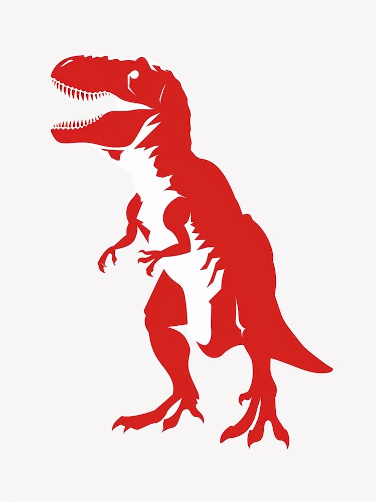 Red T Rex Silhouette 1