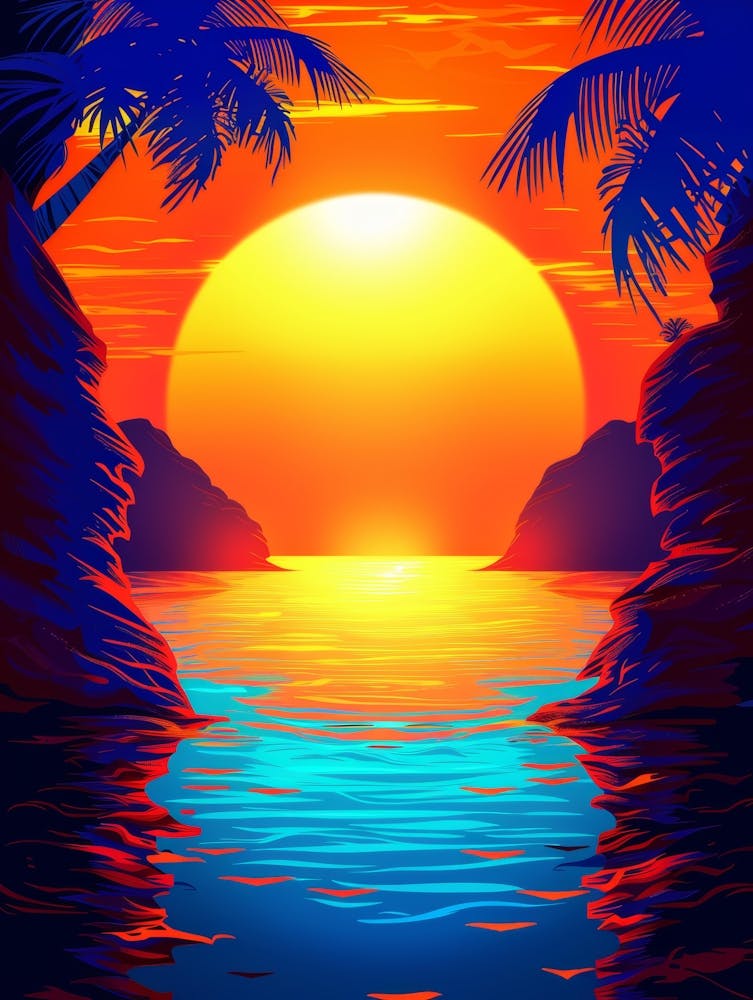 Sunset With Palm Trees 7