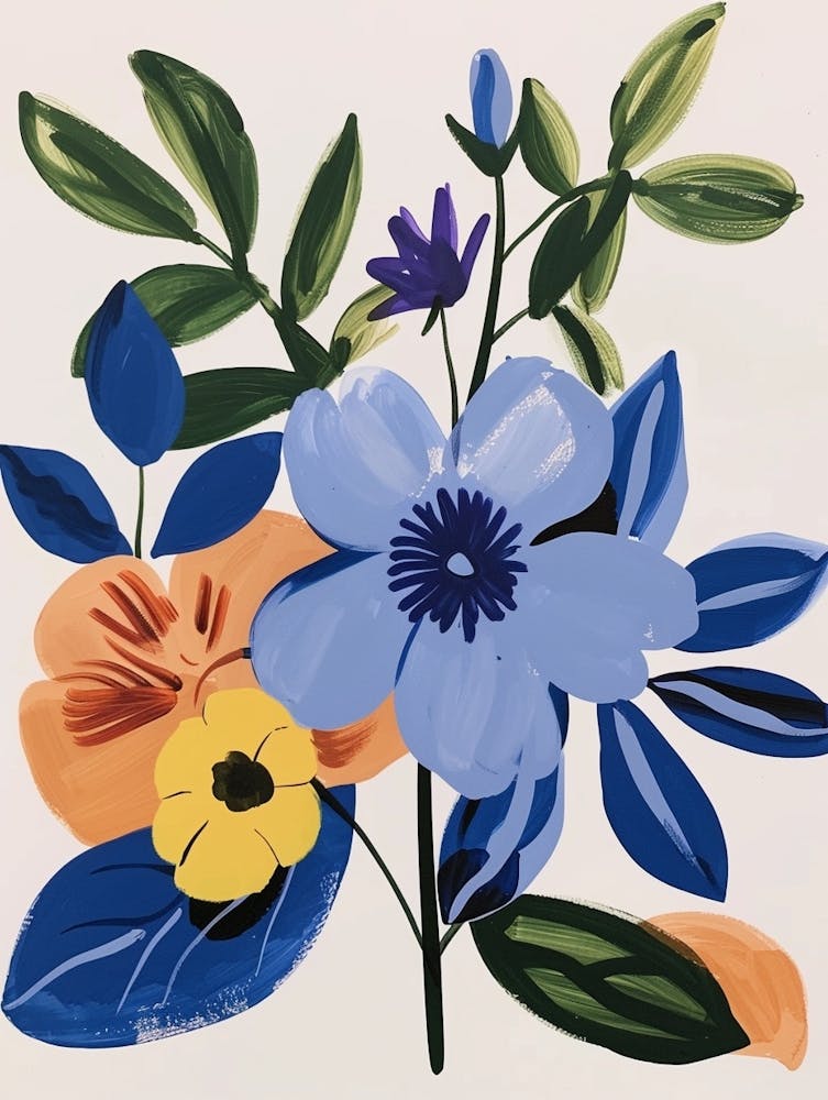 Painted Florals Periwinkle 2