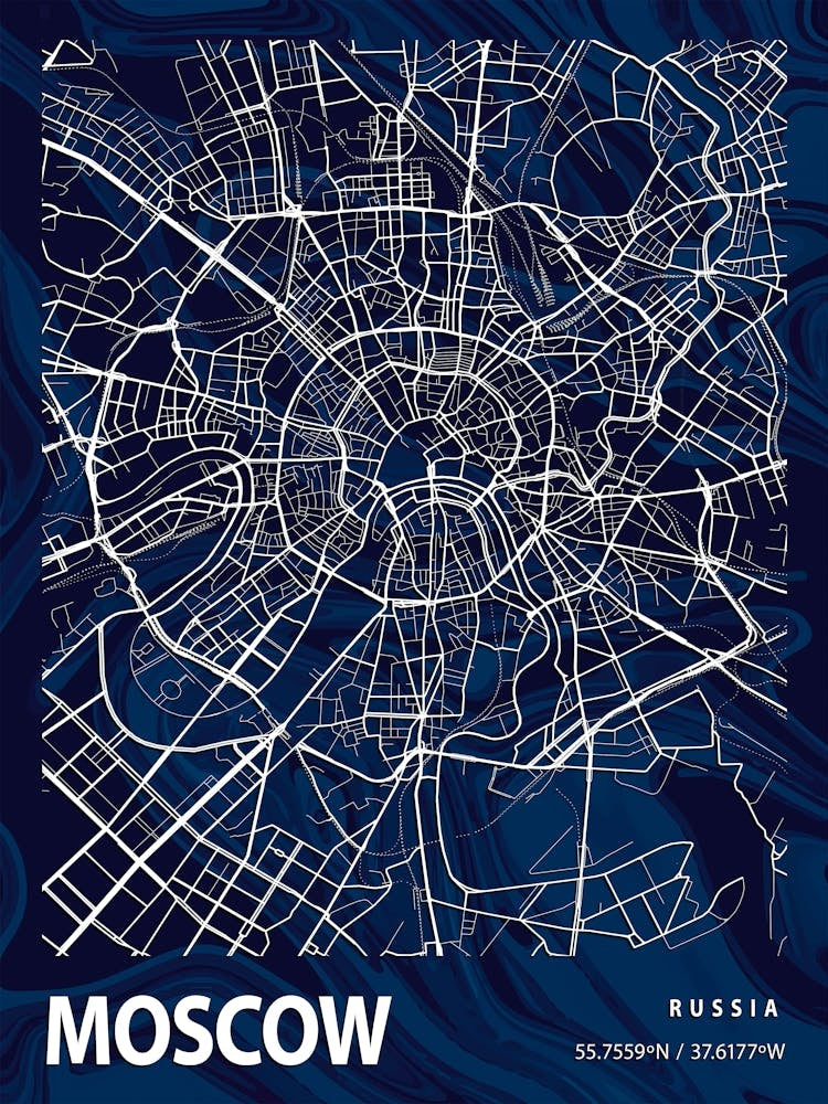 Moscow Crocus Marble Map