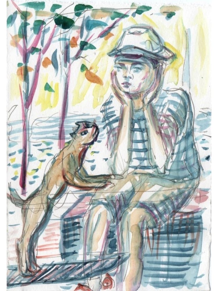 Boy With Skating Cat