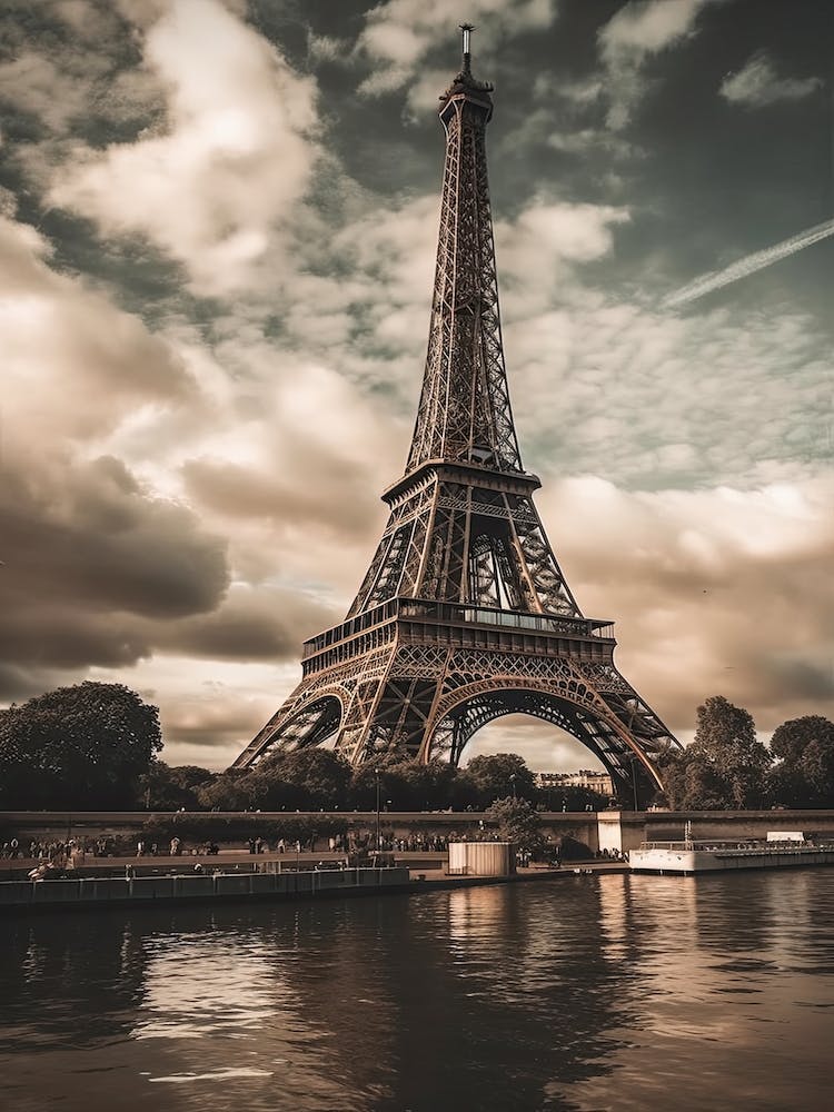 Eiffel Tower Paris France Oil Painting Style 8