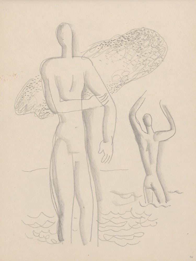Sketchbook With Various Studio Drawings, Mikuláš Galanda (22)