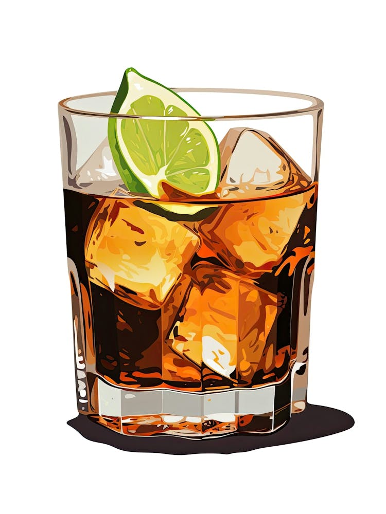 Mid Century Modern Illustration Dark  N  Stormy Floral Infusion Cocktail 1
