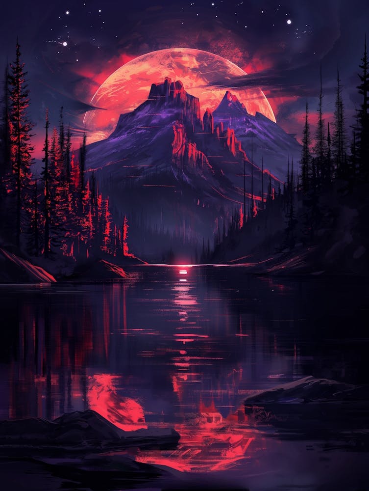 Full Moon In The Mountains