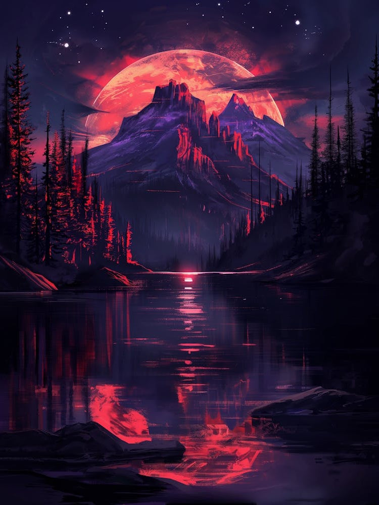 Full Moon In The Mountains