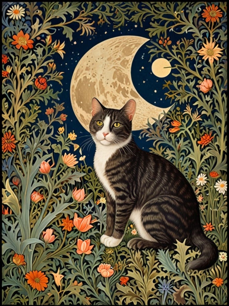 William Morris Cat In The Moonlight 31