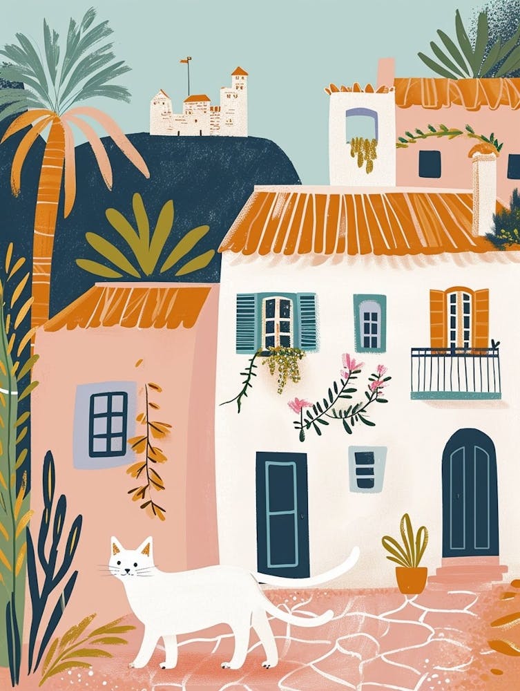 Manx Cat Storybook Illustration 4