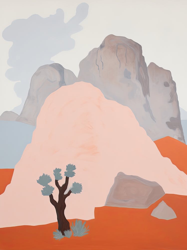 Western Desert Landscape Contemporary Abstract Illustration 1
