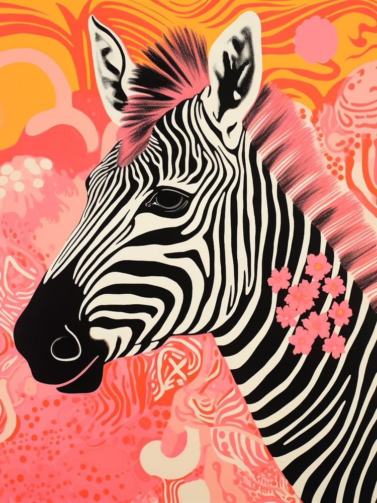 Floral Zebra Pink 1