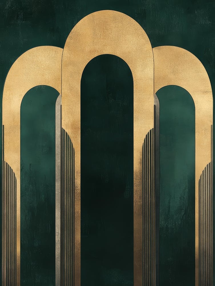 Goldene und grüne Bögen