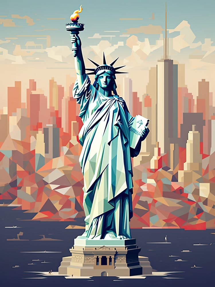 New York City, Usa, Geometric Illustration 2