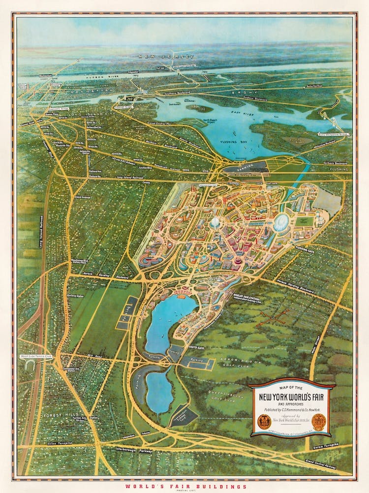 Map Of The New York World's Fair And Approaches