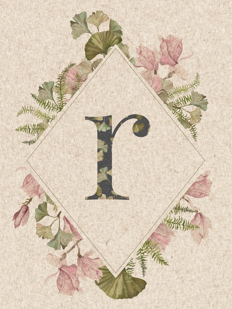 Blumiges Monogramm R