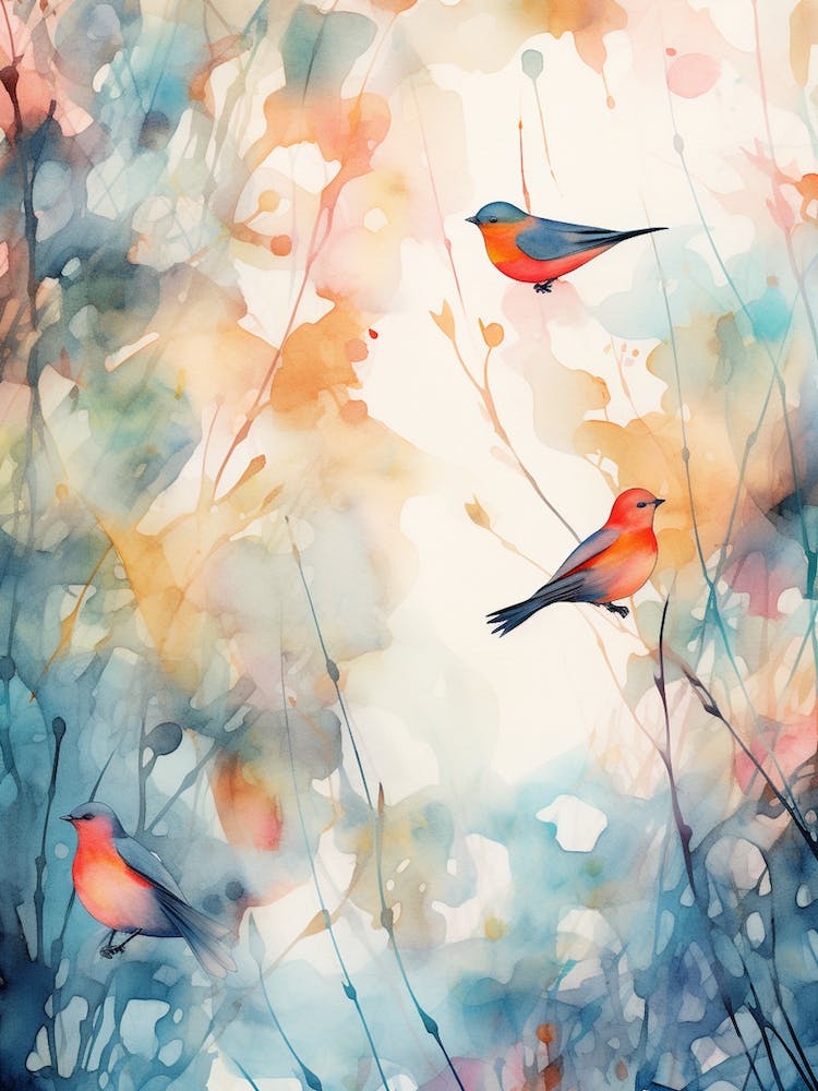 Bird Flock Watercolour 2