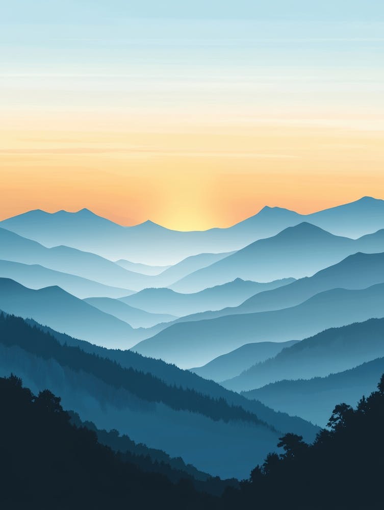 Sunset In The Great Smoky Mountains