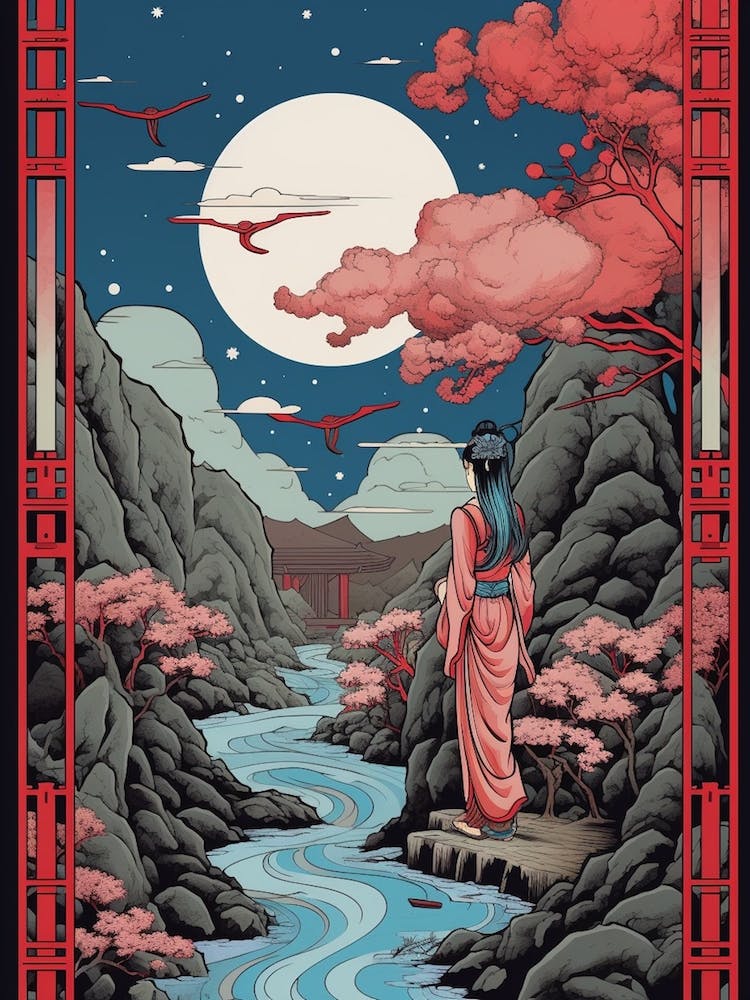 Yufuin Onsen, Japan Art de voyage vintage 1