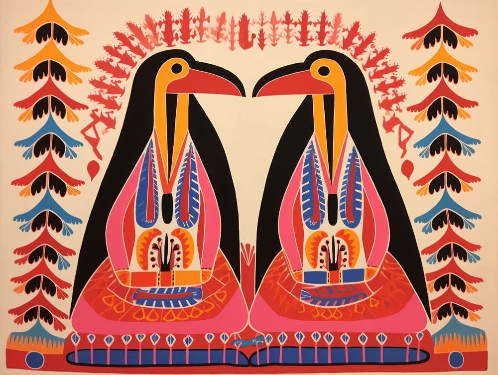 Anteater 1 Folk Style Animal Illustration