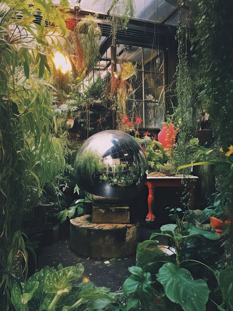 Green House Plants Botanical Disco Ball 1