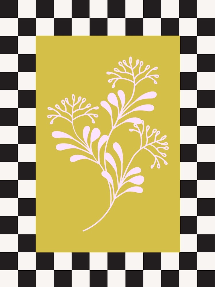 Modern Checkered Flower Poster  12