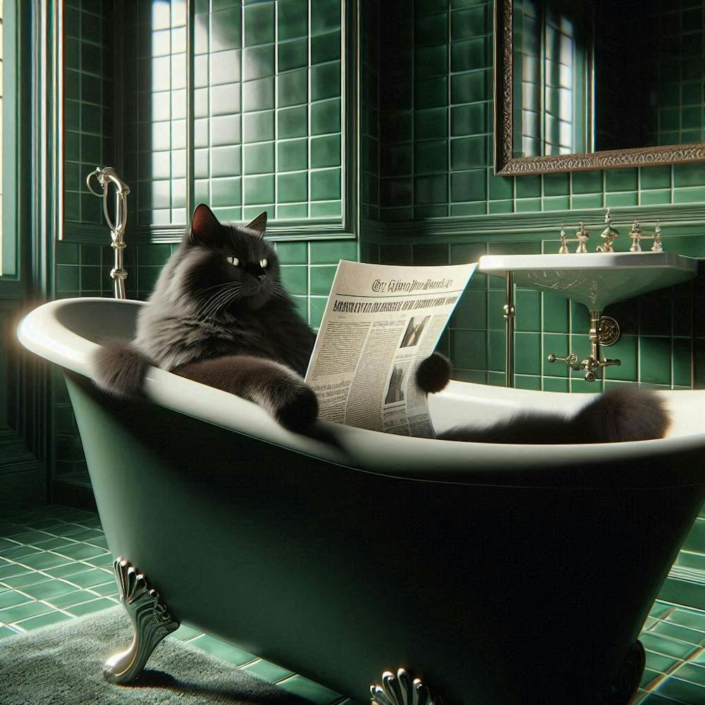 Cat In Bathtub 1