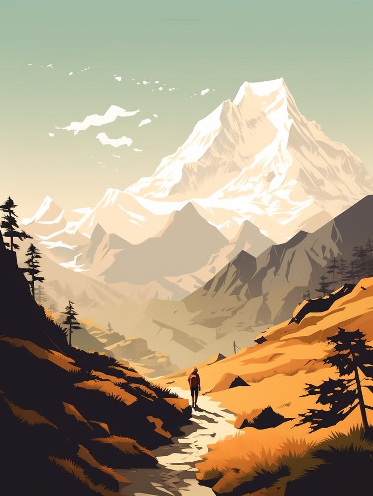 Great Himalaya Trail Nepal 4 Hiking Trail Landscape