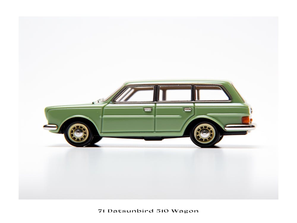 Voiture Jouet 71 Datsun Bluebird 510 Wagon Affiche Verte