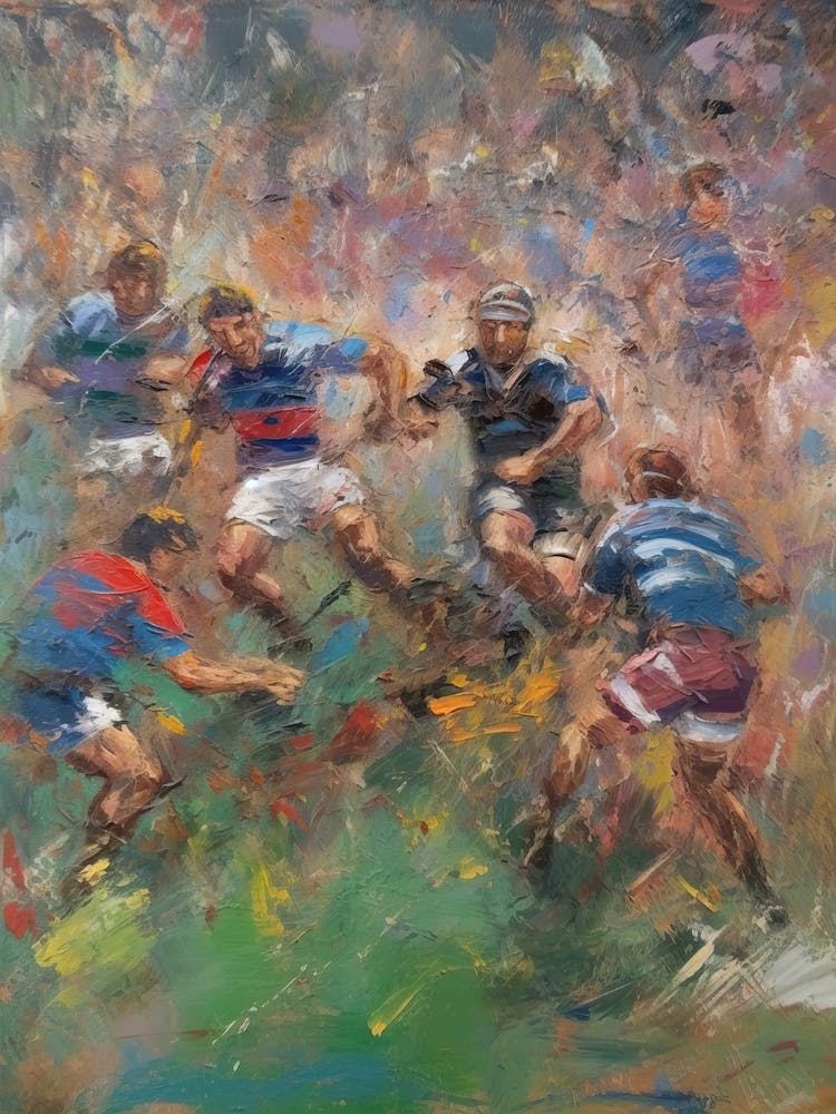 Rugby In The Style Of Monet 1