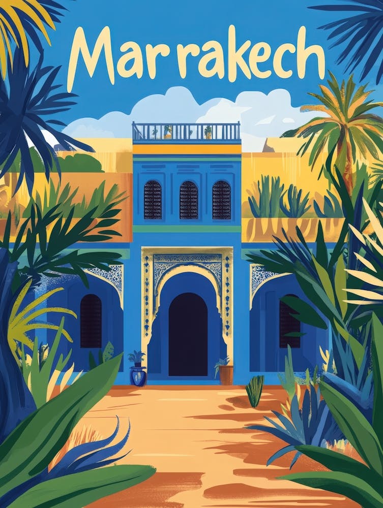 Aihrgdesign A Retro Travel Poster For Marrakech