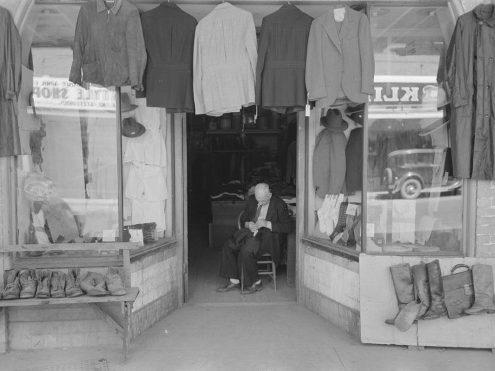 Untitled Photo, Possibly Related To Clothing Store With Tailor In Doorway, Mexican District, San Antonio, Texas