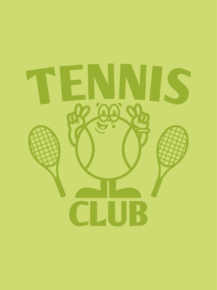 Retro Poster Tennis Club Retro Wall Decor Groovy Poster Trendy Wall Art Retro Groovy Print Vintage Art Retro Art