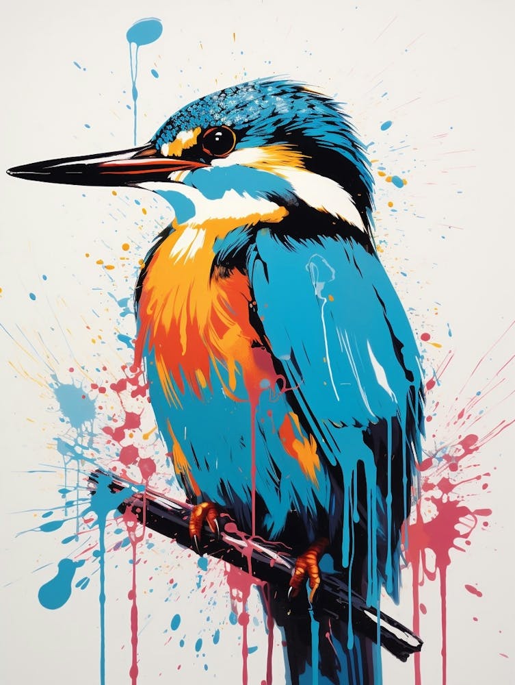 Andy Warhol Style Bird Kingfisher 3