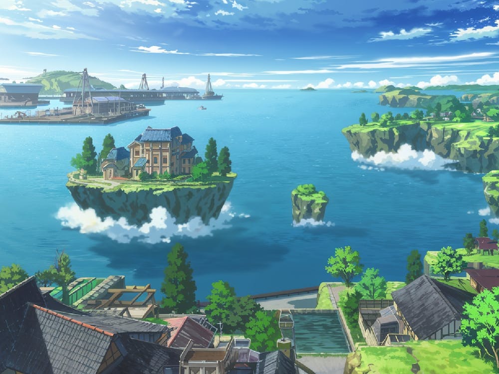 Bright Liyue Harbor With Dragonspine And Floating Islands 1