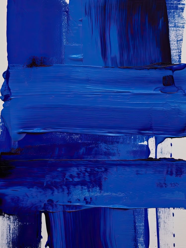 Blue Brush Strokes Abstract 6