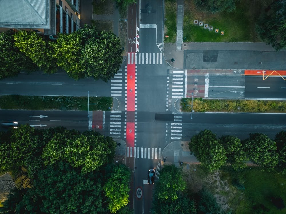 Streets of San Donato Milanese Italy Photography Print. Top View Road. Italy print. Aerial Photo
